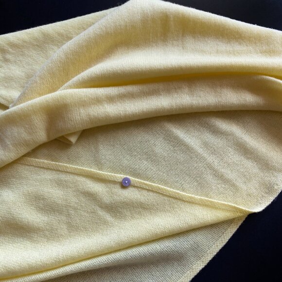 Pure Amici 100% Cashmere Body Wrap Knit Large Scarf Lemon Yellow 25"x71" - Picture 7 of 9